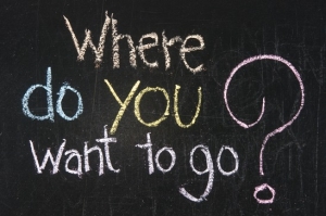 Chalk writing - Where do you want to go?