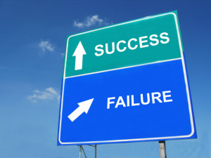 SUCCESS--FAILURE road sign